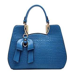 Miyue Crocodile Bowknot Tote(Blue)