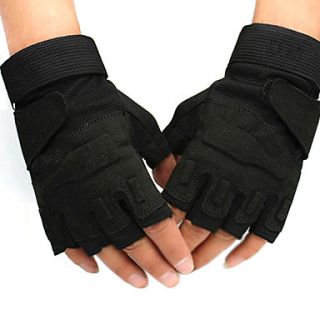 Mens Black Outdoor Climbing Slip proof Half finger Sports Gloves
