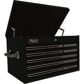 Homak Pro Series 27in. 9 Drawer Extended Top Tool Chest   Black, 26in.W x 17