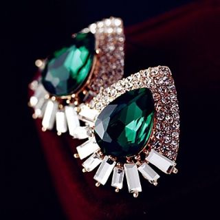 Shining Elegant Alloy Emerald Teardrop Shape Stud (Screen Color)