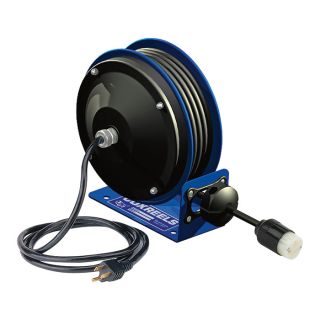Coxreels Compact Power Cord Reel   30 Ft., 16/3 Cord With Fluorescent Angle
