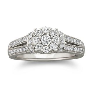 Cherished Hearts 3/4 CT. T. W. Diamond Engagement Ring, White/Gold, Womens