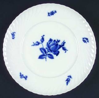 Royal Tettau Rot225 Dinner Plate, Fine China Dinnerware   Swirled Edge, Blue Flo