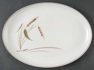 Denby Langley Harvest 12 Oval Serving Platter, Fine China Dinnerware   Pink/Bro