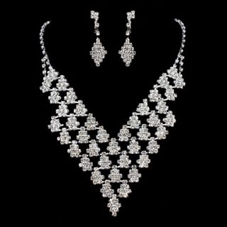ME Vintage Luxury Austria Rhinestone Set Wedding Necklace And Earings Set T0004