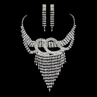 ME Vintage Luxury Austria Rhinestone Set Wedding Necklace And Earings Set T0002
