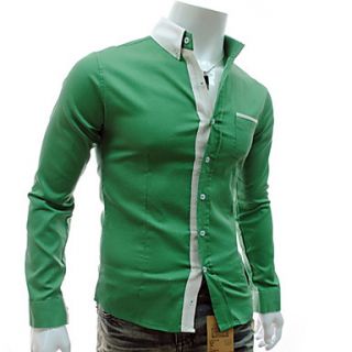 HKWB Casual Slim Long Sleeve Fashion Shirt(Green)