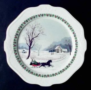 Noritake Christmas Memories Accent Salad Plate, Fine China Dinnerware   Green Ho