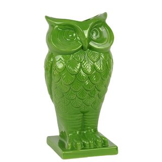 Green Ceramic Owl Vase (GreenDimensions 13.5 inches high x 5.5 inches wide CeramicColor GreenDimensions 13.5 inches high x 5.5 inches wide)