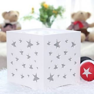 YOUKE Carving Cut Out Star Pattern Rectangle Table Lamp (White)