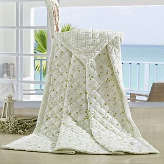Quilt,Country Style Polyester Jacquard Summer Floral Green