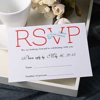 Personalize Wedding Response Cards   Red RSVP (Set of 50)