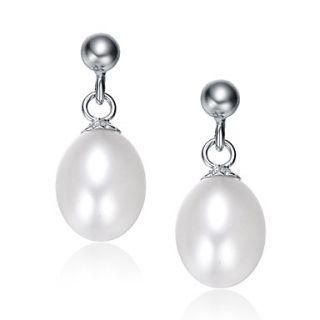 Luckypearl Womens 925 Silver 6 7mm Natural Pearl Earrings EA0102W026260