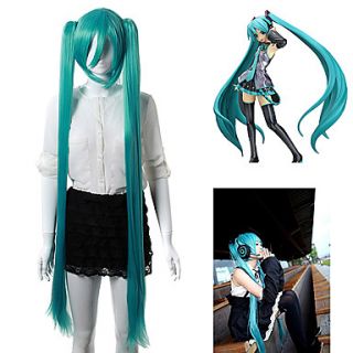 Cosplay Miku Light Blue Straight With Two Ponytails Synthetic Wig