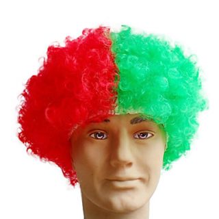Black Afro Wig Fans Bulkness Cosplay Christmas Halloween Wig Portugal Flag Wig 1pc/lot