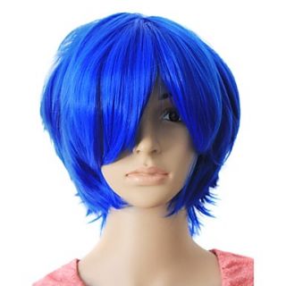 Capless Top Grade Quality Synthetic Blue Color Short Hair wig