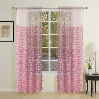 (One Pair) Elegant Modern Applique Sheer Curtain