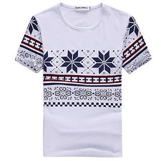 Bangni Mens All Match Short Sleeve Floral Print T Shirt