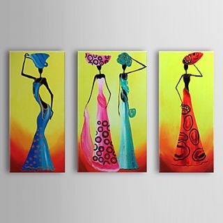Hand Painted Oil Painting PeopleE Dancing Elgant Women With Stretched Frame Set of 3 1307 PE0301