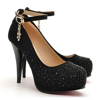 MLKL New Fashion Diamond Decorative Low High Heels(Black)