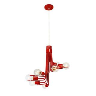 North American Style Modern Characteristic 8 Light Pendant In Red