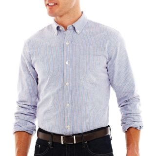 St. Johns Bay Button Front Oxford Shirt, Blue, Mens