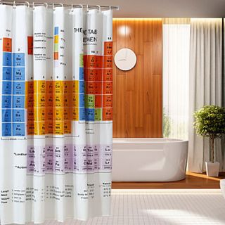 Shower Curtain Polyester Waterproof Chemical Elements Pattern