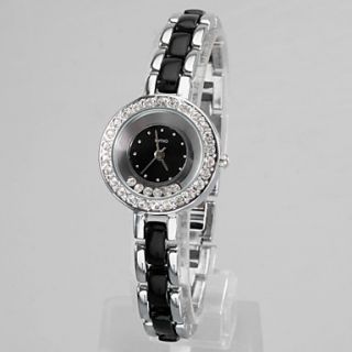 Alloy Ceramic Quartz Movement Womens Watch with Crystals(More Colors)
