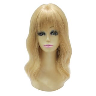 Capless 100% Human Hair Golden Blonde Straight Long Wig