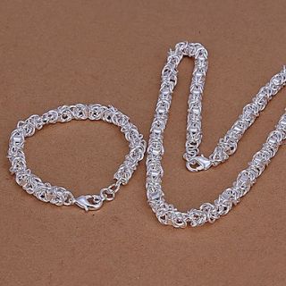 Oyami Cuprum Silvering Bracelet Necklace Suit LKNSPCS029