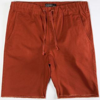 Mens Twill Jogger Shorts Rust In Sizes Small, Large, Medium, X Large For Me