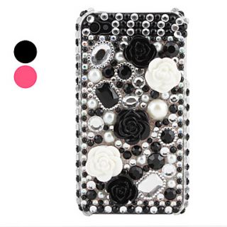 Rhinestone Floret Pattern Case for iPhone 4 and 4S (Assorted Colors)