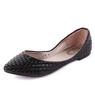 Womens Simple Weave Flat Shoes(Black)