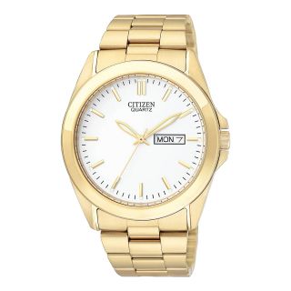Citizen Quartz Citizen Mens Gold Tone Watch with Day/Date Display BF0582 51A