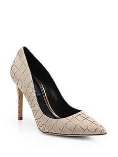 Derek Lam Pilar Crocodile Embossed Pumps   Sandstone