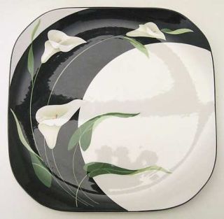 Sango Black Lilies (Quadrille) 11 Round Platter/Chop Plate, Fine China Dinnerwa