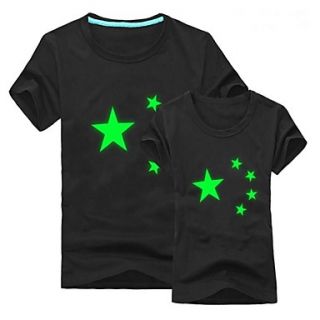 Mens Luminous T Shirt Five Pointed Star Clothing Lovers Short Sleeve Fashion Personality Mens Top