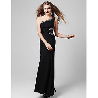 Yeyaojing Sexy Slim Inclined Shoulder Evening Wear(Red,Black)