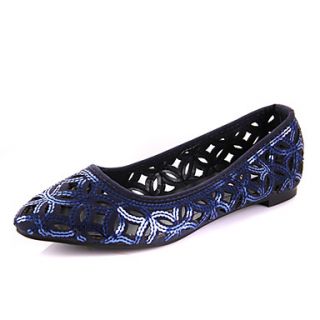 Womens Fashion Cut Out Flat Shoes(Blue)