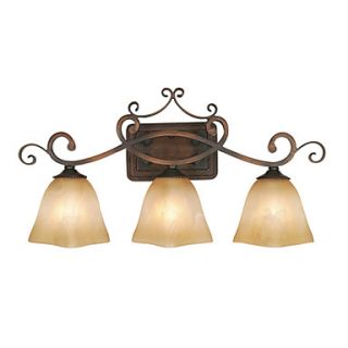Wall Lamp,3 Light, Classic Iron Resin Glass Painting