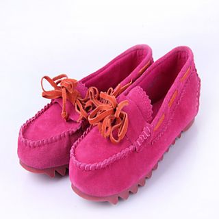 Womens Lovely Bow Simple Solid Color Flat Shoes(Fuchsia)