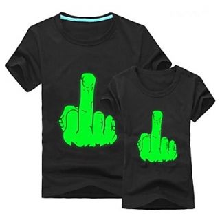 Mens Luminous T Shirt Middle Finger Clothing Lovers Short Sleeve Fashion Personality Mens Top