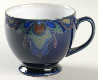 Denby Langley Baroque Footed Cup, Fine China Dinnerware   Cobalt Blue Band W/ Mu