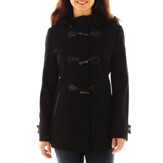 LIZ CLAIBORNE Toggle Coat, Black, Womens