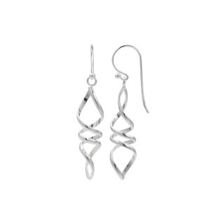 Bridge Jewelry Sterling Silver Twisted Spiral Drop Earrings