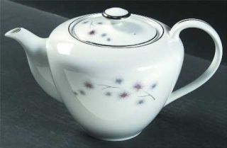Creative Platinum Star Burst Teapot & Lid, Fine China Dinnerware   Gray Spiked B