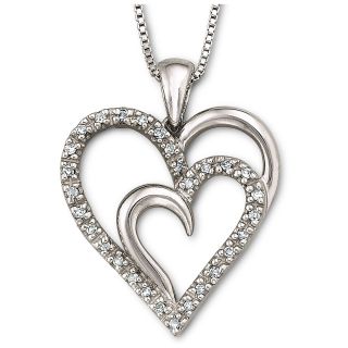 1/10 CT. T.W. Diamond Heart Pendant Sterling Silver, Dia Pend /, Womens