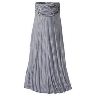 Merona Maternity Fold Over Waist Maxi Skirt   Navy/White XS