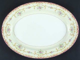 Noritake Oradell 16 Oval Serving Platter, Fine China Dinnerware   Red & Yellow