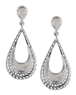 Oblong Diamond Pave Hoop Earrings